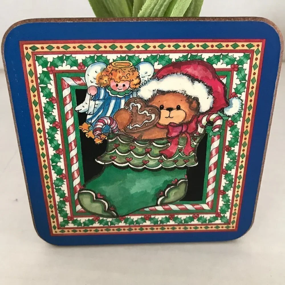 NWOT - Pimpernel Christmas Bears Stocking Coasters From England
